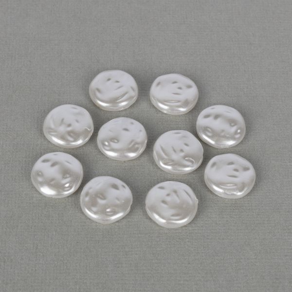 Бусины пластик ⌀16 мм, 100 шт, №01 круглая плоская под жемчуг, Zlatka WDB-09