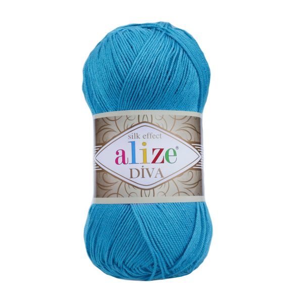Пряжа Alize (Ализе) Diva / уп.5 мот. по 100 г, 350м, 245 голубая бирюза A