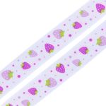 Лента репсовая (в рубчик) Землянички, 15 мм, 3м, фиолетовый