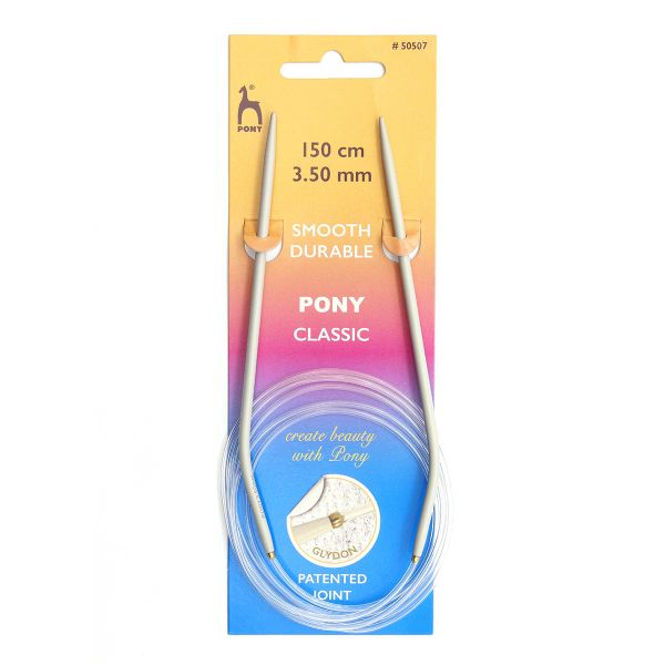 Спицы круговые Pony ⌀3,5 мм, 150 см, алюминий