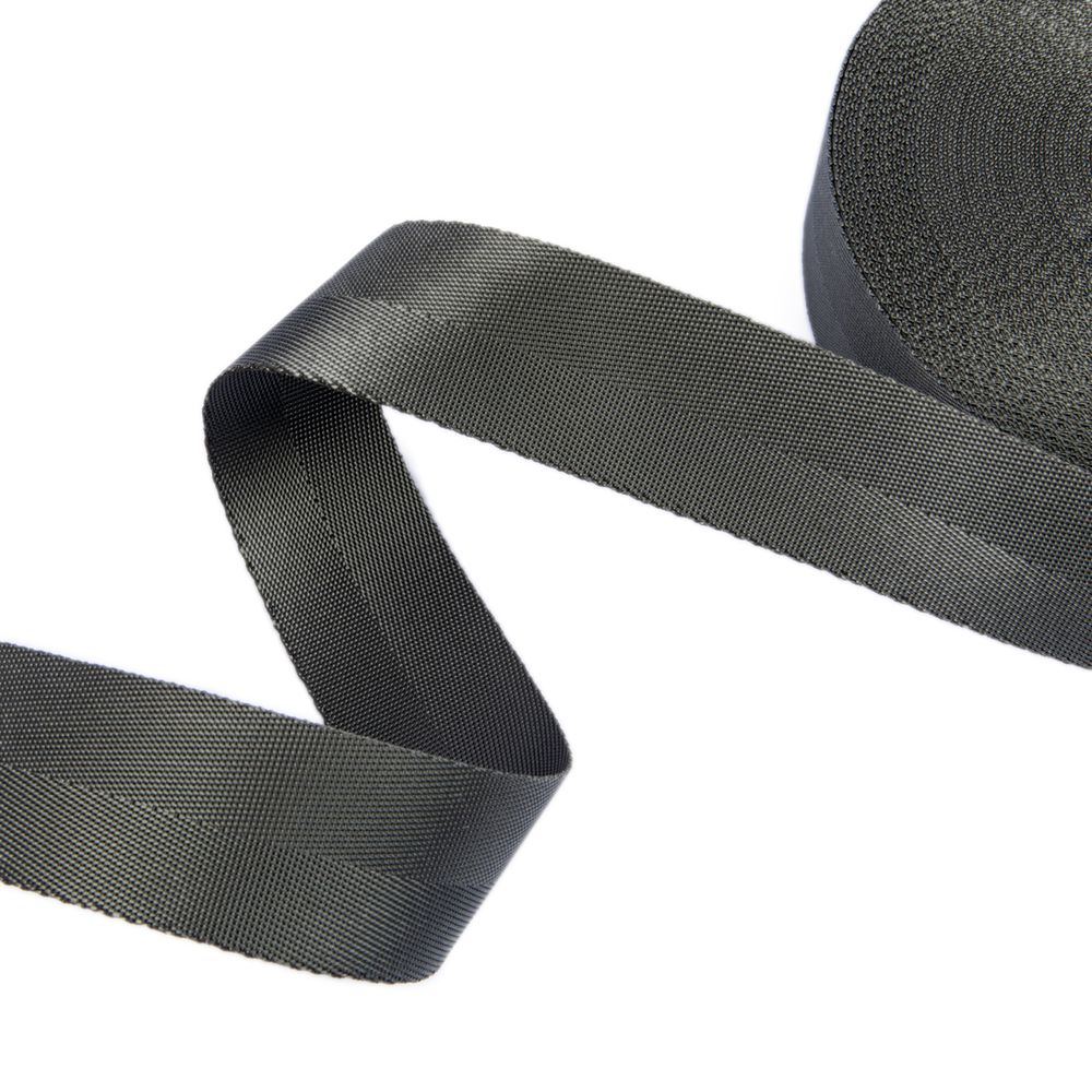 Стропа (ременная лента) 35 мм / 25 метров, толщ. 1.13 мм, [14.4 г/пог.м], 100% п/а, рис. 9358, мокрый асфальт, Gamma С3765Г17