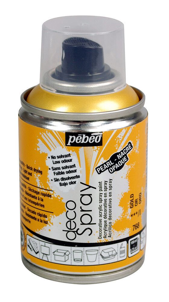 Краска на водной основе аэрозольная decoSpray 100 мл, 093768 золото, Pebeo