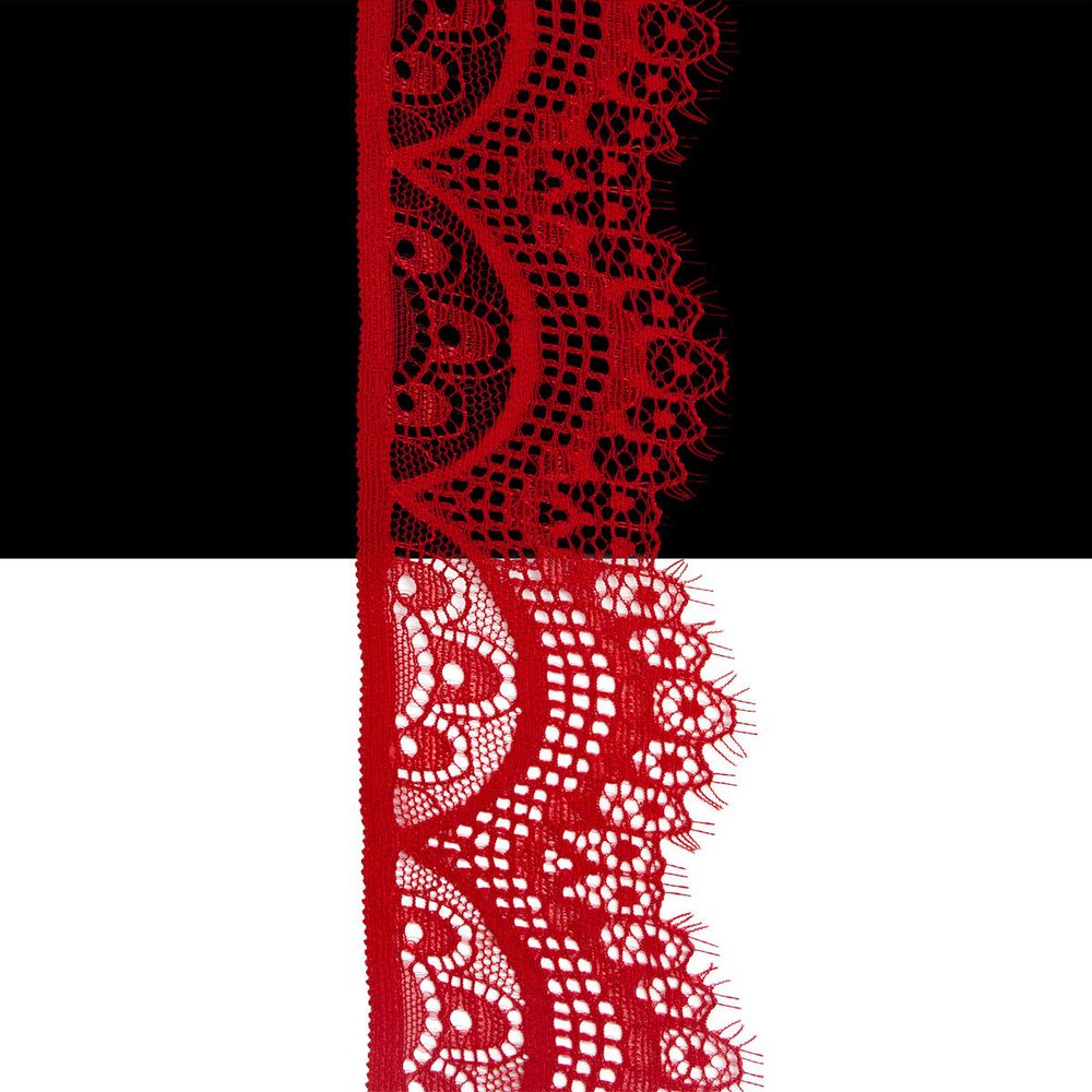 Кружево эластичное (стрейч) 60 мм / 3 метра, C820 красный