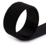 Лента контактная липучка фасовка (велкро) двусторонняя 20 мм / 3 метра, черный, Gamma LG-20XM, качество "A"