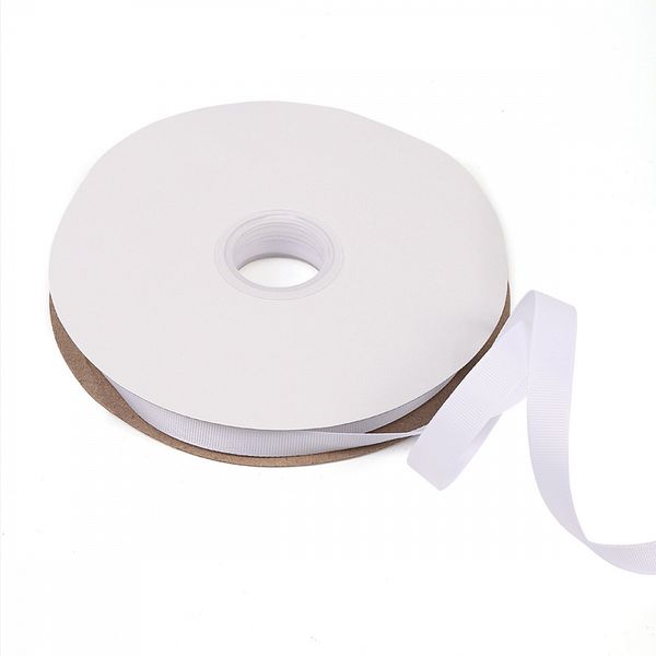 Лента репсовая (в рубчик) 15.0 мм цв. 029 белый уп.91.4м