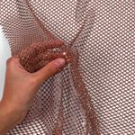 Сетка бельевая со стразами 100 г/м², шир.140 см / 13.71 метра, 2025 цв.68 бежевый /2025.68/