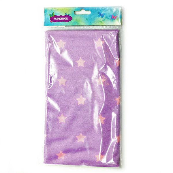 Мех коротковорсовый 3мм с принтом звезды, 47*47см (±2см), 100% п/э (сирень/светло-розовый) 29496