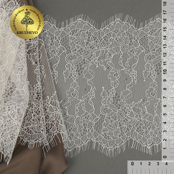 Кружево шантильи (реснички) диз. A88 шир.170мм цв.F102 молочный, 3 метра, Kruzhevo