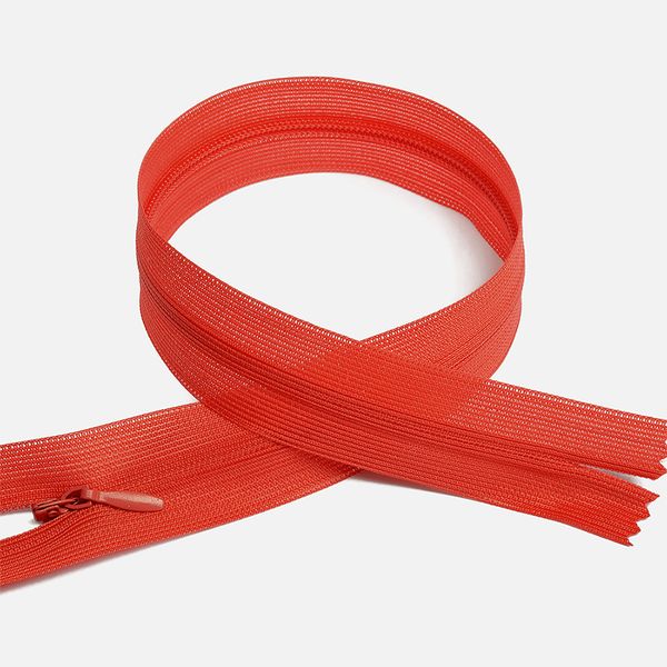 Молния потайная (скрытая) Т3 (3 мм) 1 зам., н/раз., 20 см, цв.F159 красный уп.50 шт