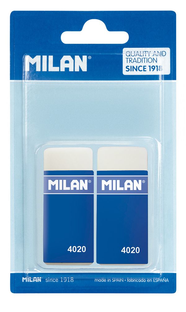 Набор 2 ластика 4020 в блистере 5,5х2,3х1,3 см, BMM9232, Milan