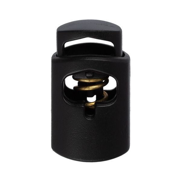 Фиксатор (зажим) для шнура пластик 1 отв., ⌀5.5 мм, 24 шт, №01 черный, Micron A 2297L