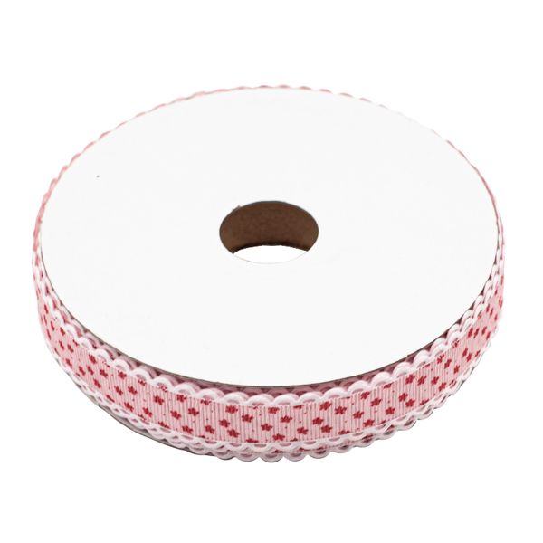 Лента декоративная Звездочки 20 мм / 25±1 метров, YH98 (05 розовый/красный)