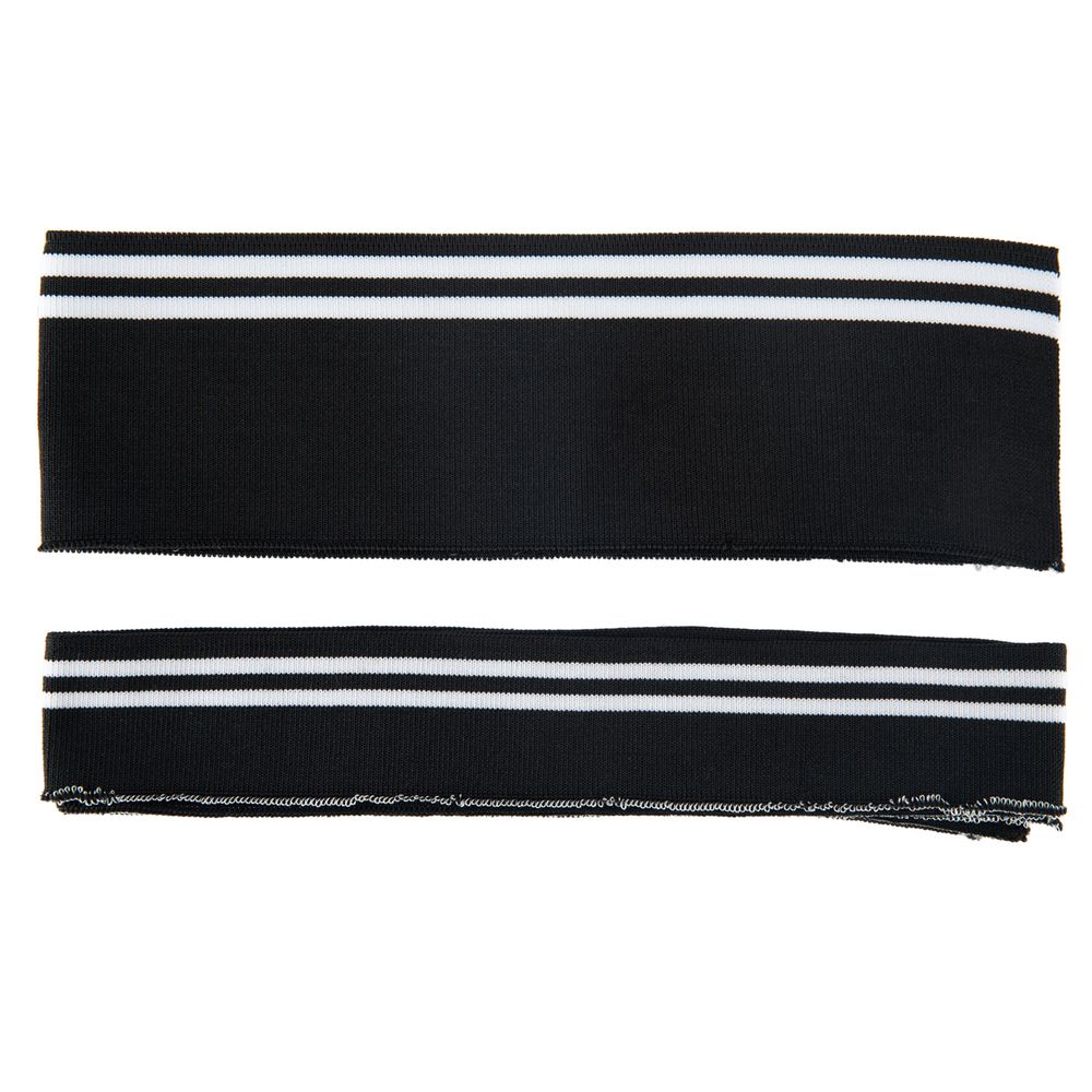 Воротник трикотажный с манжетами (комплект): воротник 8х48-52 см, подвяз на рукава 3.5х100 см, №4 черный с полосками, Blitz MAPP