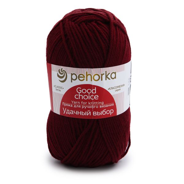 Пряжа Пехорка Удачный выбор / уп.5 мот. по 100 г, 200 м, 323 темно-бордовый