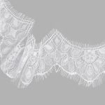 Кружево шантильи (реснички) на сетке 65 мм, белый, 3 метра