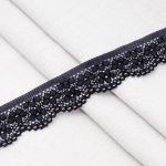 Кружево эластичное (стрейч) 25 мм / 50 метров, черный ирис, К009.025