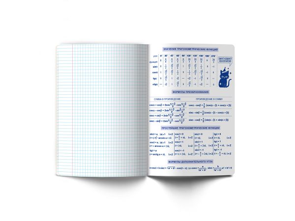 Тетрадь со справочным материалом Ковен тайных знаний, A5+ 48 л. на скобе 65 г/м², белизна 100%, 10 шт, клетка, 00851 Алгебра, Светоч 48Т7
