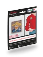 Набор для вышивания нитками Panna, Живая картина. брошь Автопортрет в соломенной шляпе, 5х6 см