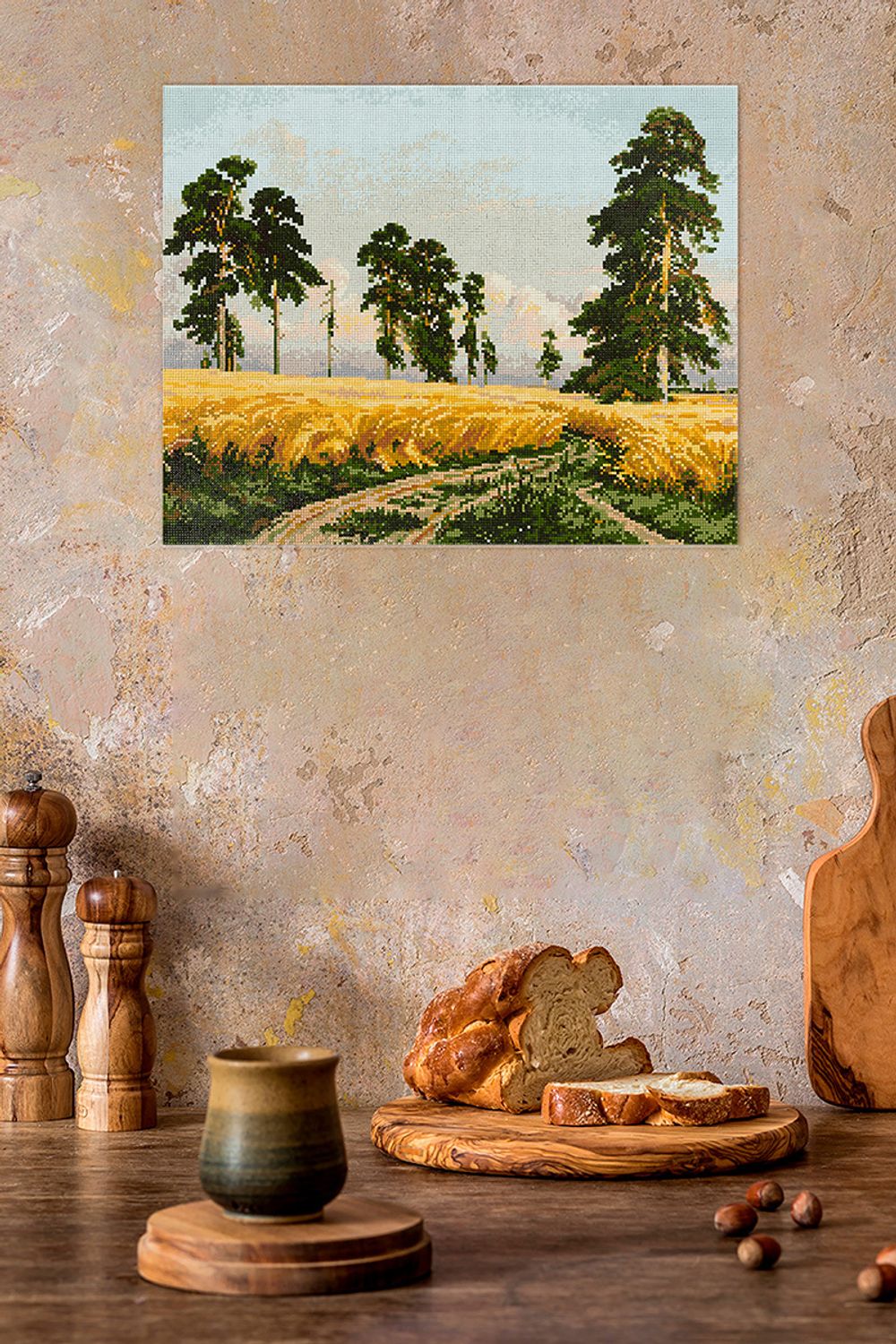 Алмазная (кристальная) мозаика Фрея GTG-ALPD-253, Рожь. Иван Шишкин, на подрамнике, 50х40 см