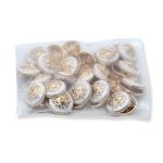 Пуговицы на ножке 28L (18мм), металл (White/G белый с золотом), 36 шт, ME 645