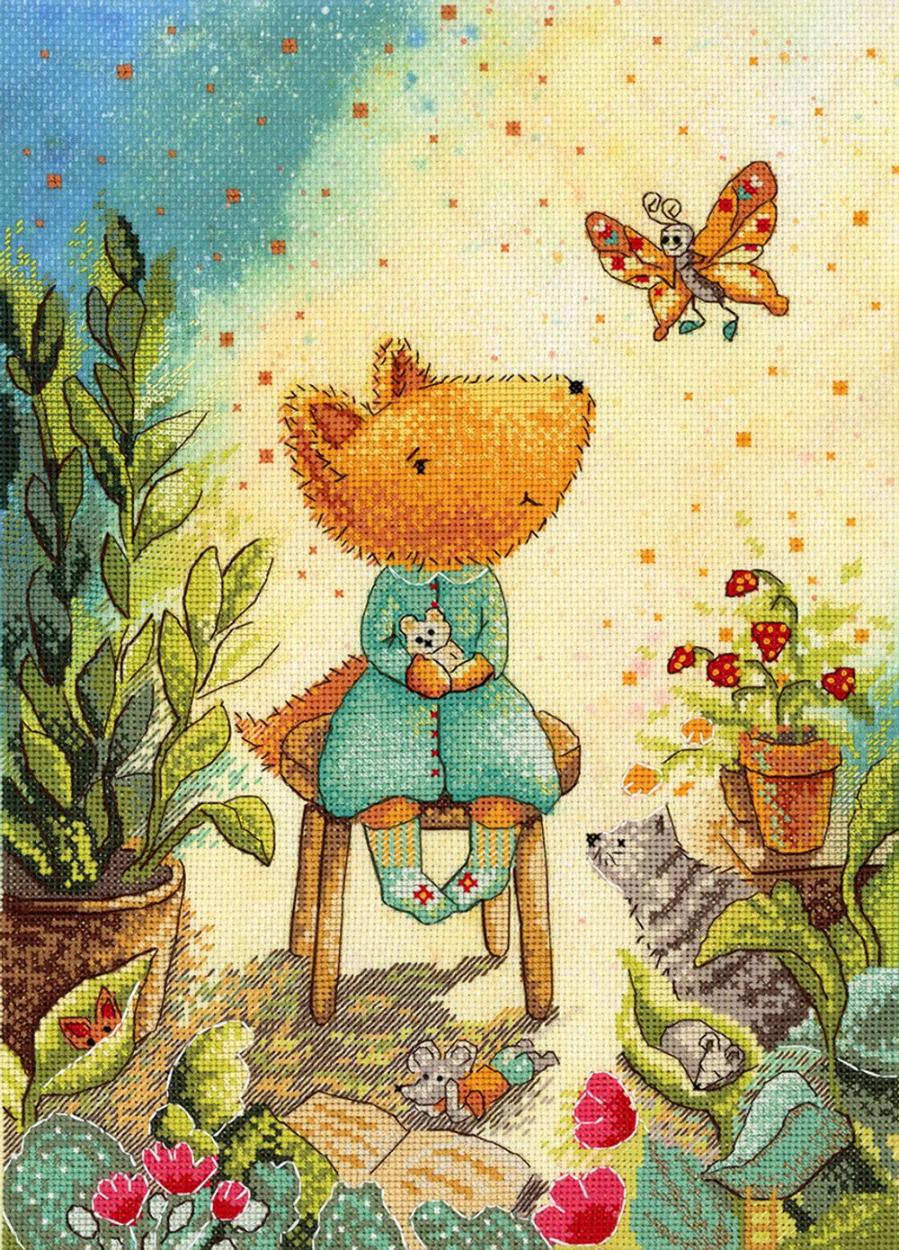 Набор для вышивания нитками МП Студия, Лисичкин сад 33х24 см