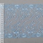 Кружево на сетке 180 мм / 10±0.2 метров, Турция, нежно-голубой, Blitz