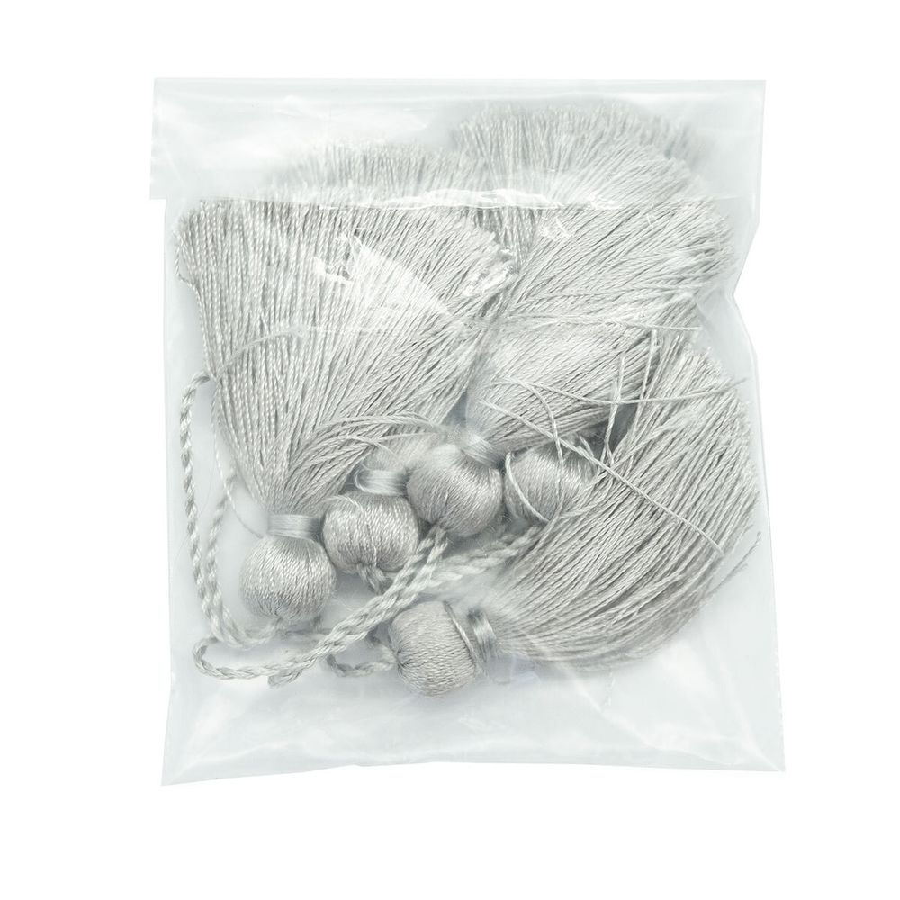 Кисти шторные 70.0 мм, вискоза, цв.230 серебро, 5 шт