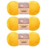 Пряжа Люблю вязать Зефир / уп.3 мот. по 100 г, 295 м, 340 желтый