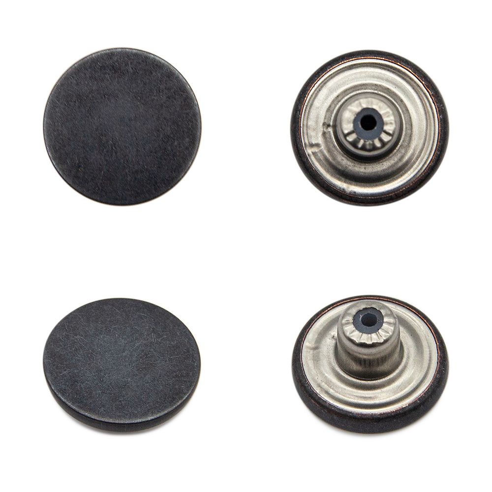 Пуговицы джинсовые ⌀17 мм, фиксированная ножка, гладкая, оксид, ≈100 шт, New Star