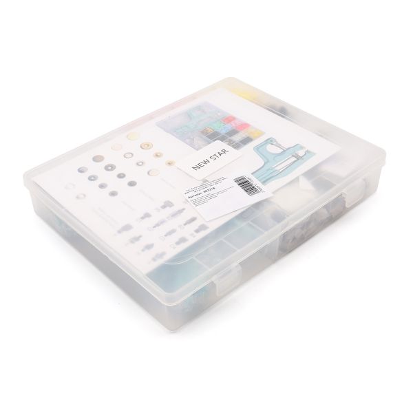 Сет №6 пластиковая и металл фурнитура в ассортименте и ручной пресс для установки, New Star