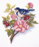 Набор для вышивания нитками Klart, Ветка шиповника, 16х17 см