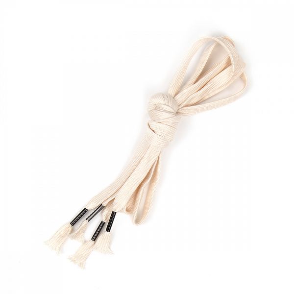 Шнурки плоские 10 мм, молочный длина 130 см, 10 шт