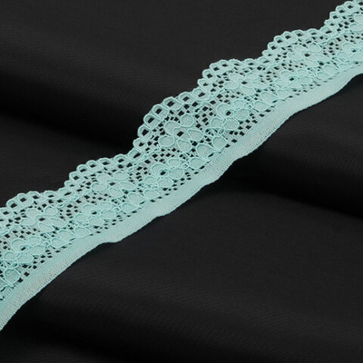 Кружево эластичное (стрейч) 25 мм / 50 метров, голубой, К009.025