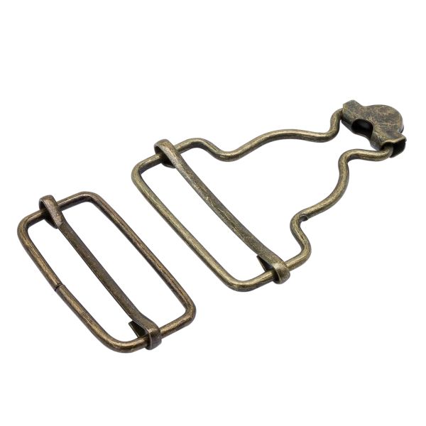 Застежка для комбинезона 31.5 мм, ушко 47х39 мм, 20 шт, бронза