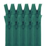 Молния потайная (скрытая) Т3 (3 мм) 1 зам., н/раз., 50 см, зеленый нейлон, 31330 / 50, 10 шт