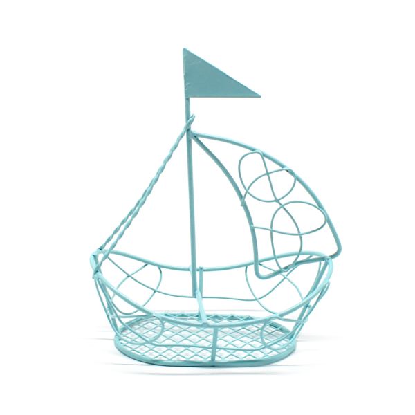 Миниатюра кукольная: Кораблик 5.5х11 см, металл., Y-5511 бирюзовый