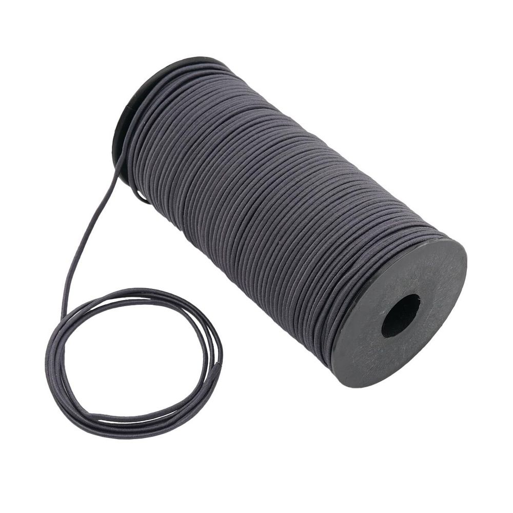 Резинка шляпная (шнур эластичный) ⌀2.5 мм / 100 метров, С301-т.серый