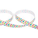 Лента атласная с рисунком 12.0 мм / 22.8 метров, F2/001 Цветы/белый, Gamma ALP-124