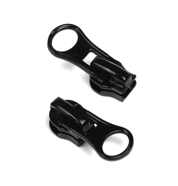 Слайдер (замок) для молнии спираль Т5 (5 мм), автомат, цв.F322 черный груша, уп.1000 шт