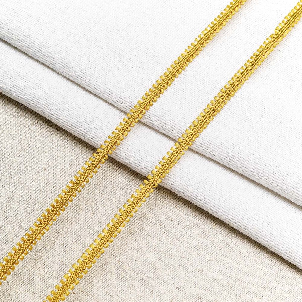 Шнур отделочный сороконожка ⌀5.0 мм / 30 метров, золотистый, С873