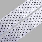 Лента атласная в горошек 45.0 мм / 3 метра, черно-белый, Globus