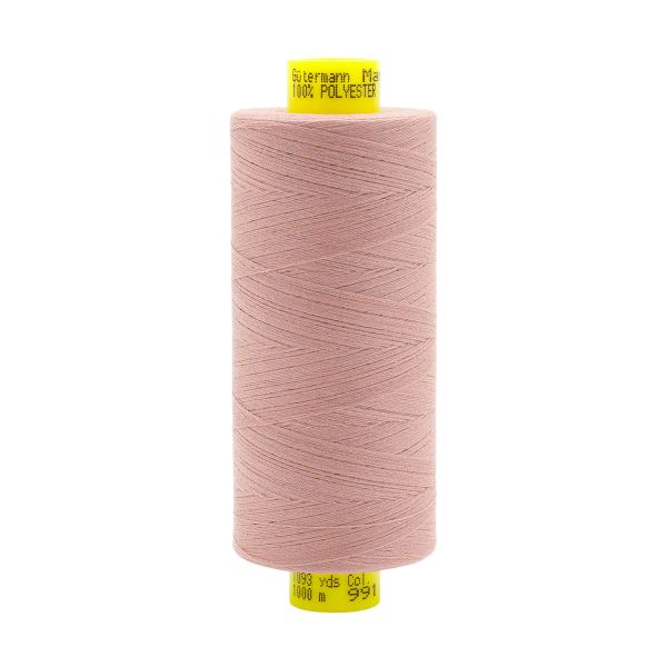 Нитка особо тонкая Gutermann Mara №150 (150/2), 1000 м, 713953, цв. 991 розово-бежевая пудра, 1 катушка