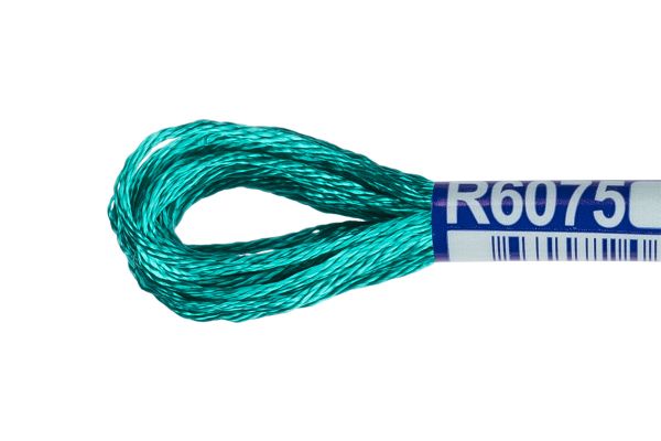 Мулине Gamma вискоза 100%, цв.R6075 т-бирюзовый, 12 мотков по 8 метров