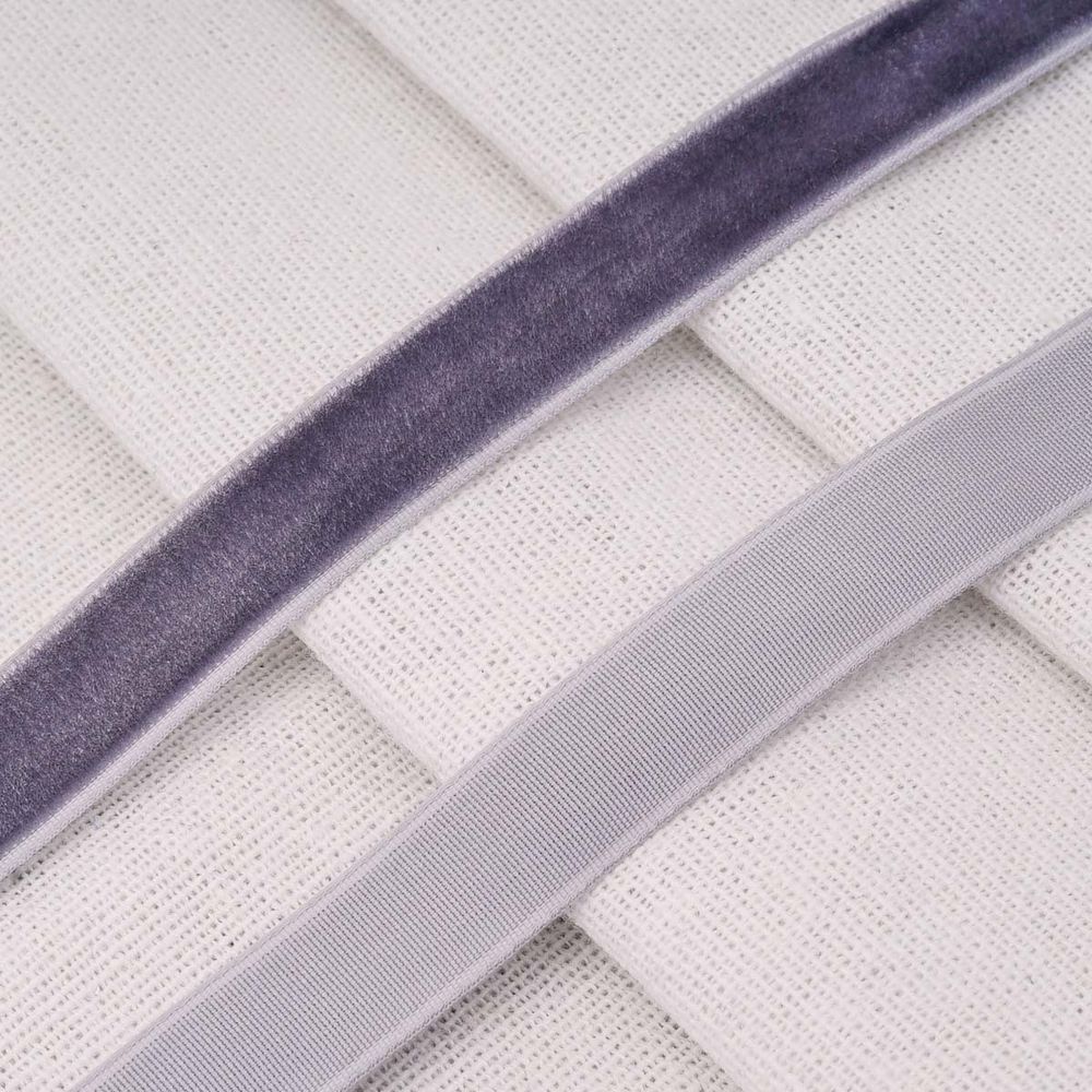 Лента бархатная (тесьма) 12.0 мм / 32.9±2 метров, 0081-1211, 189 серо-голубой