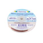 Лента атласная с рисунком 12.0 мм / 22.8 метров, N1/001 Notre-Dame De Paris/белый, Gamma ALP-122