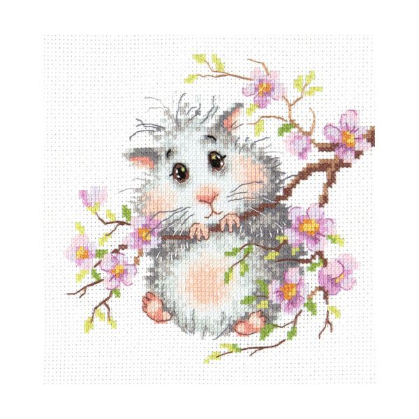 Набор для вышивания нитками Чудесная игла, Хомячок, 15х14 см