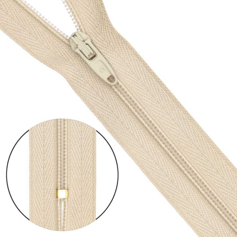 Молния спираль (витая) брючная Arta Т4 (4 мм) 1 зам., н/раз., 20 см, цв. 572 св.бежевый, уп.10 шт