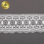 Кружево гипюр (плетёное) 80 мм, матовая нить TBY.0618, цв.белый уп.13.71м, Kruzhevo