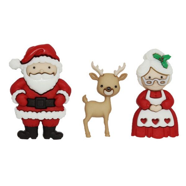 Украшения декоративные пуговицы Фигурки Мистер и Миссис Клаус 9499