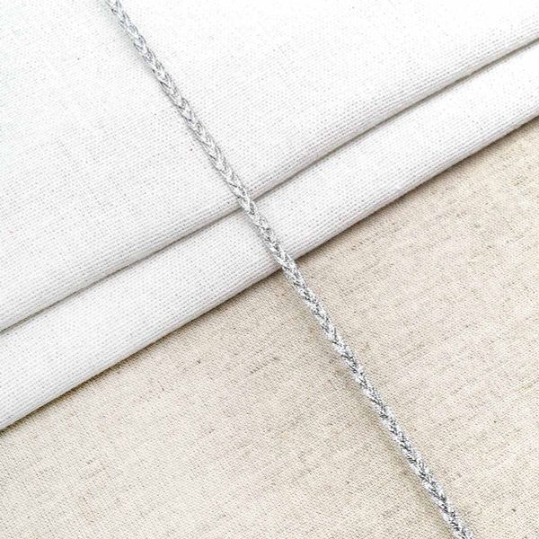 Тесьма отделочная плетеная 3 мм / 30 метров, серебро, С951Г7